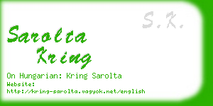 sarolta kring business card